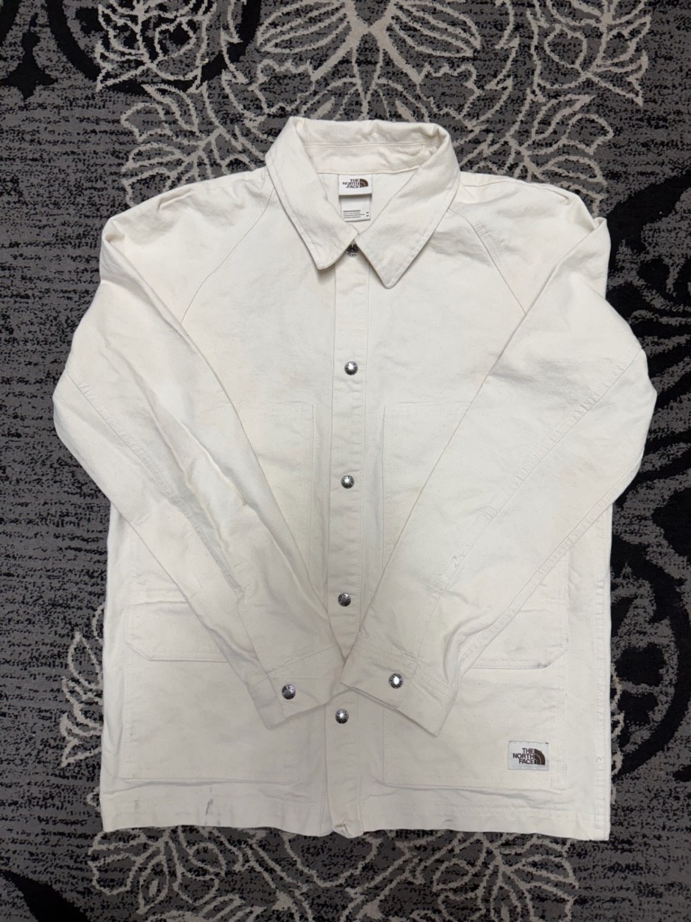 The North Face Men's Off-White Canvas Snap Jacket